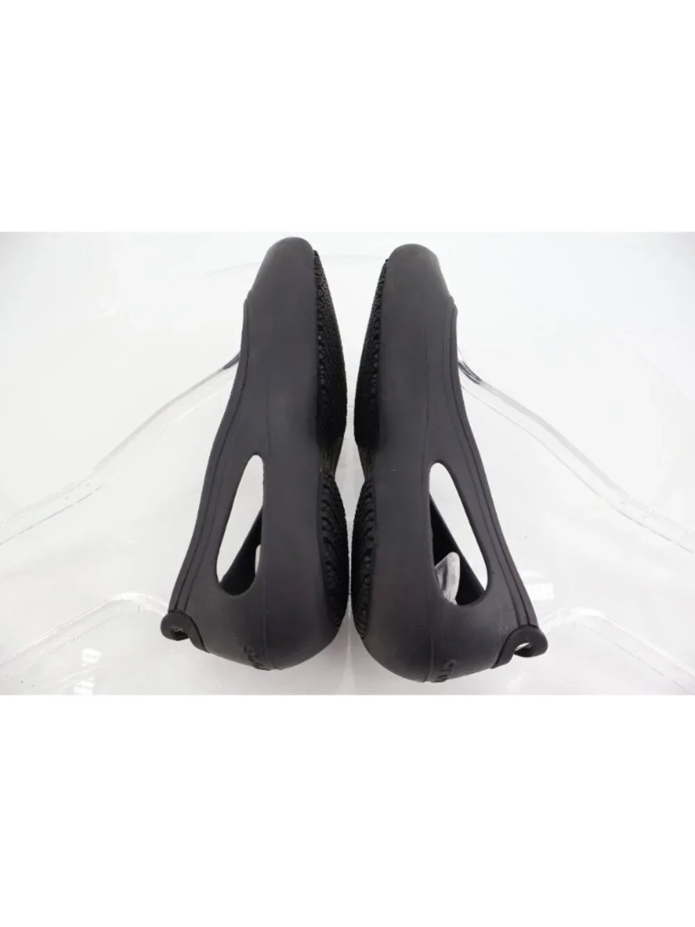 CROCS Women's Kadee Ballet Flats Size 9 Black Rubber Slip On Cutout Vented Shoe